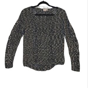 Vintage Mudd Crochet Style Salt and Pepper Sweater size L